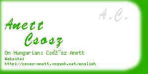 anett csosz business card